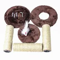 Когтеточка для кота з полицями і іграшкою Taotaopets 0072203 41*20*18,5 см Coffee