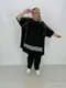 Стильная туника "Листики" с качечтвенной накаткой Oversize 66-76