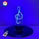 3D ночник "Скрипичный ключ" (УВЕЛИЧЕННОЕ ИЗОБРАЖЕНИЕ) +пульт ДУ +сетевой адаптер +батарейки (3ААА)  3DTOYSLAMP