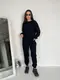 Костюм из микровельвета AO207 Черный Oversize XL-3XL
