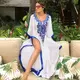Туника пляжная от XL до 6XL Белая и голубая
