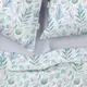 Евро постельное белье с простыней на резинке BLUE LEAVES CS3