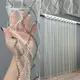 Тюль фатин с вышивкой и люрексом. Цвет молочный с  венге. Код 1837т
