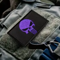 Набір шевронів 2 шт з липучкою Punisher Череп Карателя фіолет 5х8 см вишитий патч нашивка шеврон Каратель