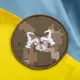 Шеврон на липучке Енот круглый 7,5 см вышитый патч нашивка пиксель