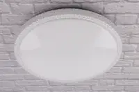 Сучасний круглий світильник стельовий LED для кімнати кухні ванної з пультом 25708 Білий 6х39х39 см.
