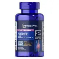 Препарат для суставов и связок Puritan's Pride Glucosamine, Chondroitin &amp; MSM with Boswellia 7 Day Formula, 60 каплет