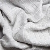 Тканина Муслін бавовна 3х шарова, 245 см, 210 гр/м2 сіра смуга, бавовняна, натуральна бавовна, жата