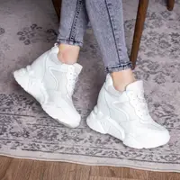 Женские кроссовки на танкетке Fashion Fritz 1620 41 размер 25,5 см Белый