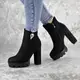 Женские ботильоны на каблуке Fashion Leah 1268 39 размер 25,5 см Черный