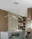 Люстра светодиодная подвесная LED светильник для квартиры на потолок лэд 27455 Хром 25-100х14х120 см.