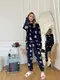 Пижама, домашний костюм AO085 Темно-синий Oversize XL-3XL