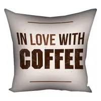 Подушка c принтом габардиновая In love with coffee 50x50 (5P_COF003)