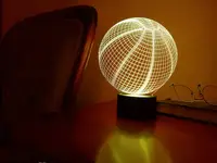 Змінна пластина для 3D-світильників "Баскетбольний м'яч" 3DTOYSLAMP