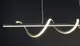 Люстра светодиодная подвесная LED светильник для квартиры на потолок лэд 27332 Черный 25-110х14х120 см.