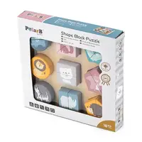 Деревянный пазл PolarB Фигуры и зверята (44012)