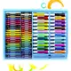 Набор для рисования Lesko Super Mega Art Set 168 предметов Blue Карандаши Краски Мелки Бумага Футляр
