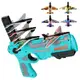 Детский игрушечный пистолет с самолетиками Air Battle катапульта с летающими самолетами (AB-1). Цвет: синий