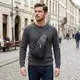 Кожаная мужская сумка через плечо для документов и города Vintage 14973 Черная