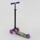Самокат детский пластмассовый с алюминиевой трубкой руля + 4 колеса Purple/Black (74471)