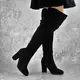 Женские ботфорты на каблуке Fashion Noel 1445 39 размер 25 см Черный