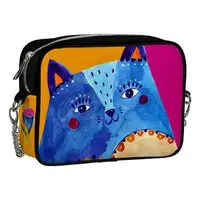Сумка на цепочке Cherie Синий кот 21x17x7 см