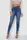 Джинсы женские с высокой посадкой  -уценка, цвет темно-голубой, 247R933-U-19