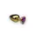 Золотая анальная пробка с кристаллом Gold Heart Amethyst, M