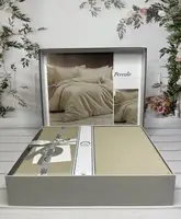 Tensel Percale bej сатиновое постельное белье. Евро размер. Romeo home Турция.