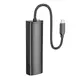 Переходник HOCO Easy safety 4-in-1 Gigabit Ethernet Adapter HB42 |Type-C to USB3.0x3+RJ45L=0.2M