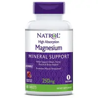 Вітаміни та мінерали Natrol Magnesium High Absorption, 60 жувальних таблеток