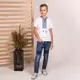 Вышиванка Moderika Левко белая с синей вышивкой 158