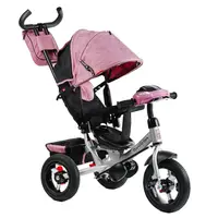 Велосипед 3-х колесный детский "Best Trike" надувные колеса, фара, с USB, пульт. Pink (125073)