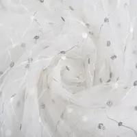 Ткань тюль фатин с вышивкой IDEIA, тюлевая ткань, ткань для тюля, прозрачная ткань для штор V-KRM-GRI