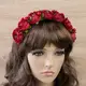 Украинский веночек цветочный на ободке Ганна 13686 (темно-алый)