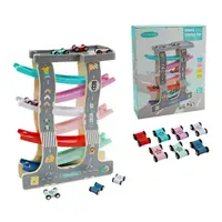 Детский трек ViVi Wood Toys, деревянный, 7 машинок. Multicolor (160091)