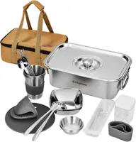 Набір посуду для кемпінгу на 4 особи KingCamp Hot Pot set pro KA2310 silver