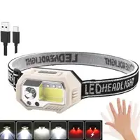 Фонарь налобный SH-S9-XPE+COB+3SMD(red), фонарик налобный с usb зарядкой, фонарь на голову для бега
