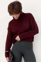 Базовый теплый гольф в рубчик – бордо цвет, ONE SIZE (есть размеры)