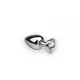 Анальная пробка Silver Heart Diamond, S с кристаллом в виде сердечка
