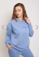 Джемпер жіночий бавовняний Vivioji двонитка Блакитний розмір S/M (12550)