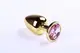 Анальная пробка,Gold Pink Topaz, L