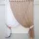 Кухонный комплект (330х170см.), шторки с подвязками. Цвет белый с персиковым. Код 101к 52-0133