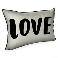 Подушка интерьерная с мешковины Love black letters 45x32 см (43PHB_18L001_WH)