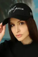 Кепка-бейсболка Написи 8842 56-60 см чорна зі сріблястим