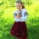 Вышитый детский комплект Роксолана бордовый 140