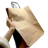 Пакет бумажный с ручками бурый 32х15х38