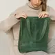 Кожаная женская сумка шоппер Бэтси зеленая