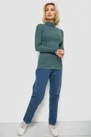 Гольф женский однотонный в рубчик, цвет зеленый, 238R803