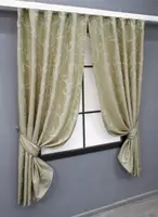 Комплект (2шт. 1,3х1,7м) коротких штор жакард, «Allure». Колір бежевий. Код 1614ш 35-0272